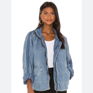 Free People Dolman Quilted Denim Jacket